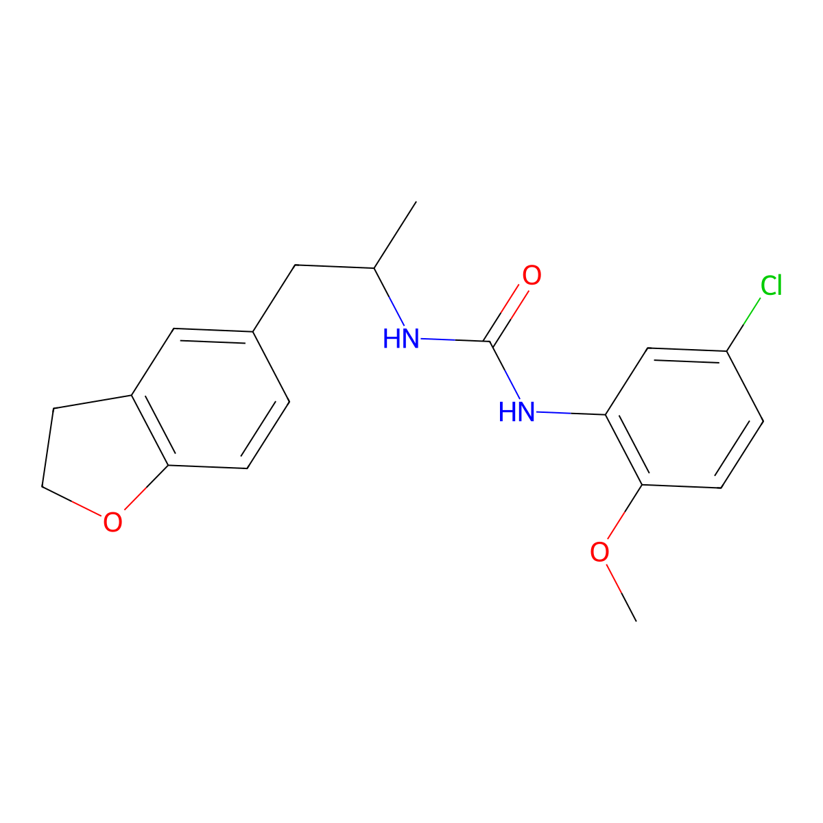 1-(5-Chloro-2-methoxyphenyl)-3-(1-(2,3-dihydrobenzofuran-5-yl)propan-2-yl)urea molecular structure, CAS 2034451-06-2