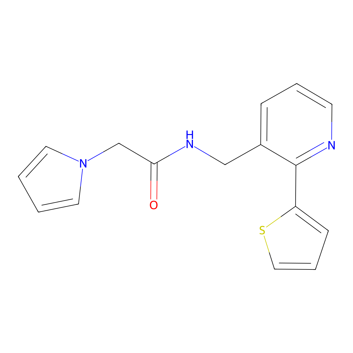 2-(1H-pyrrol-1-yl)-N-{[2-(thiophen-2-yl)pyridin-3-yl]methyl}acetamide molecular structure, CAS 2034451-12-0