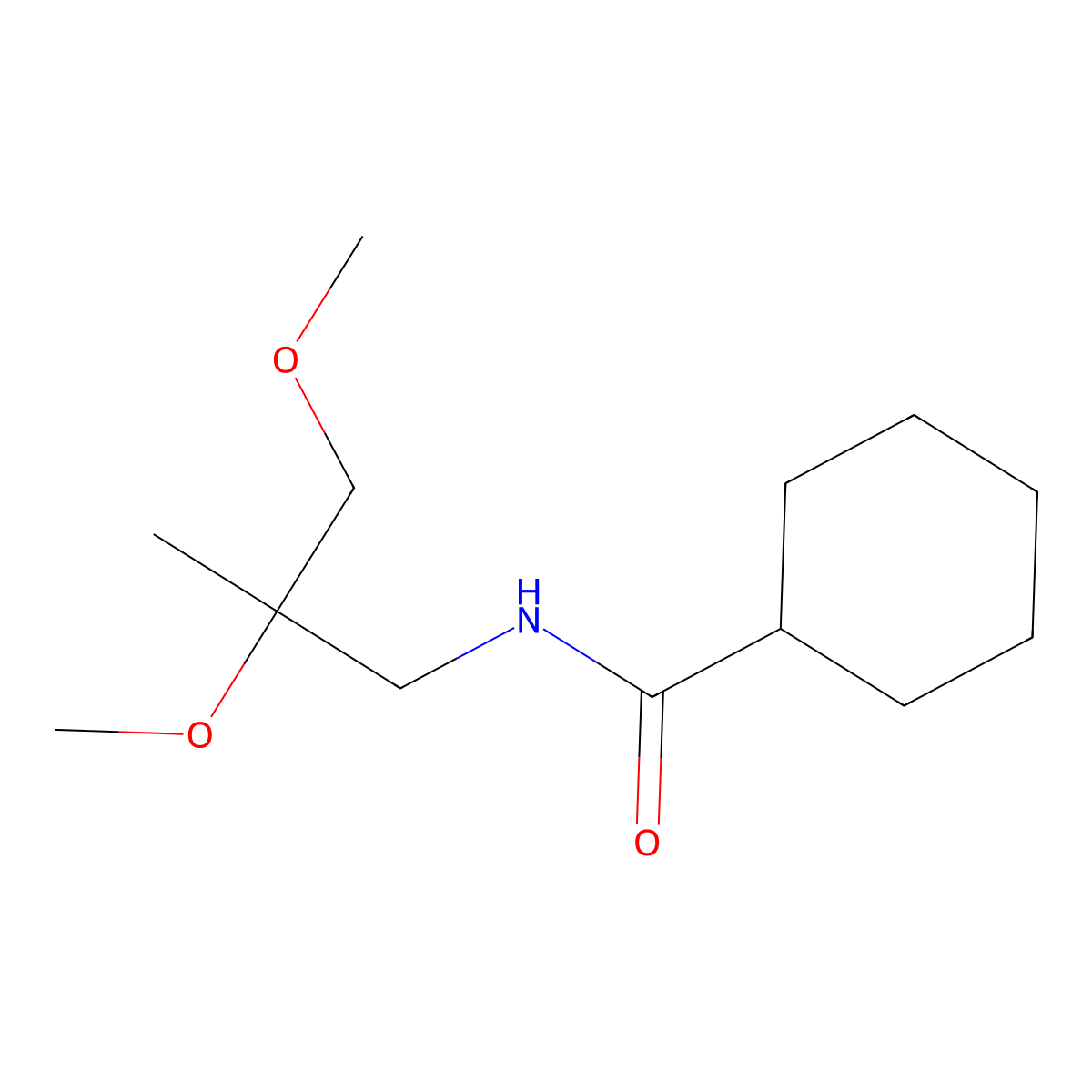 N-(2,3-dimethoxy-2-methylpropyl)cyclohexanecarboxamide molecular structure, CAS 2034451-27-7