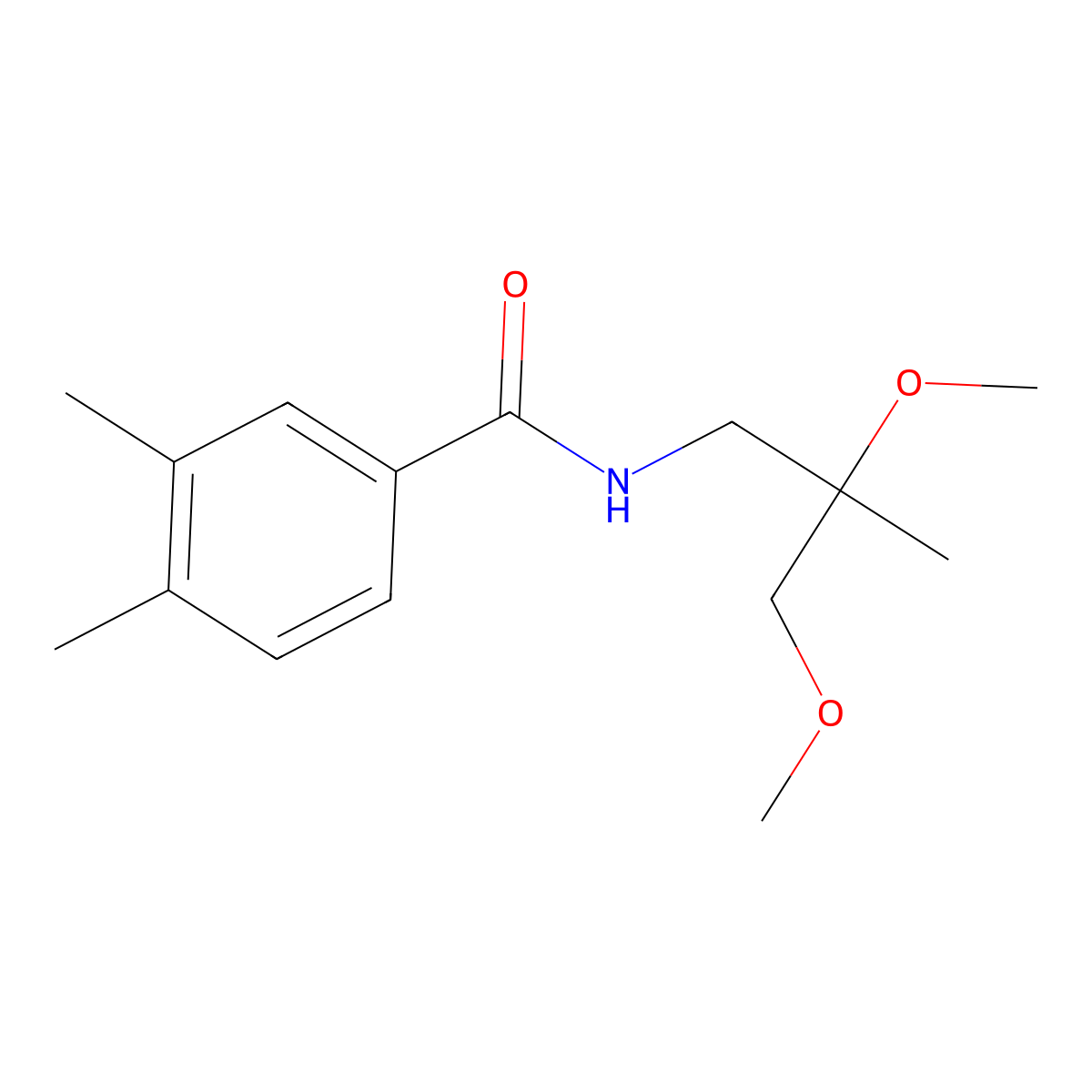 N-(2,3-dimethoxy-2-methylpropyl)-3,4-dimethylbenzamide molecular structure, CAS 2034451-39-1
