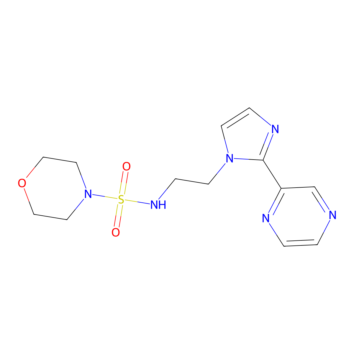 N-{2-[2-(pyrazin-2-yl)-1H-imidazol-1-yl]ethyl}morpholine-4-sulfonamide molecular structure, CAS 2034451-50-6