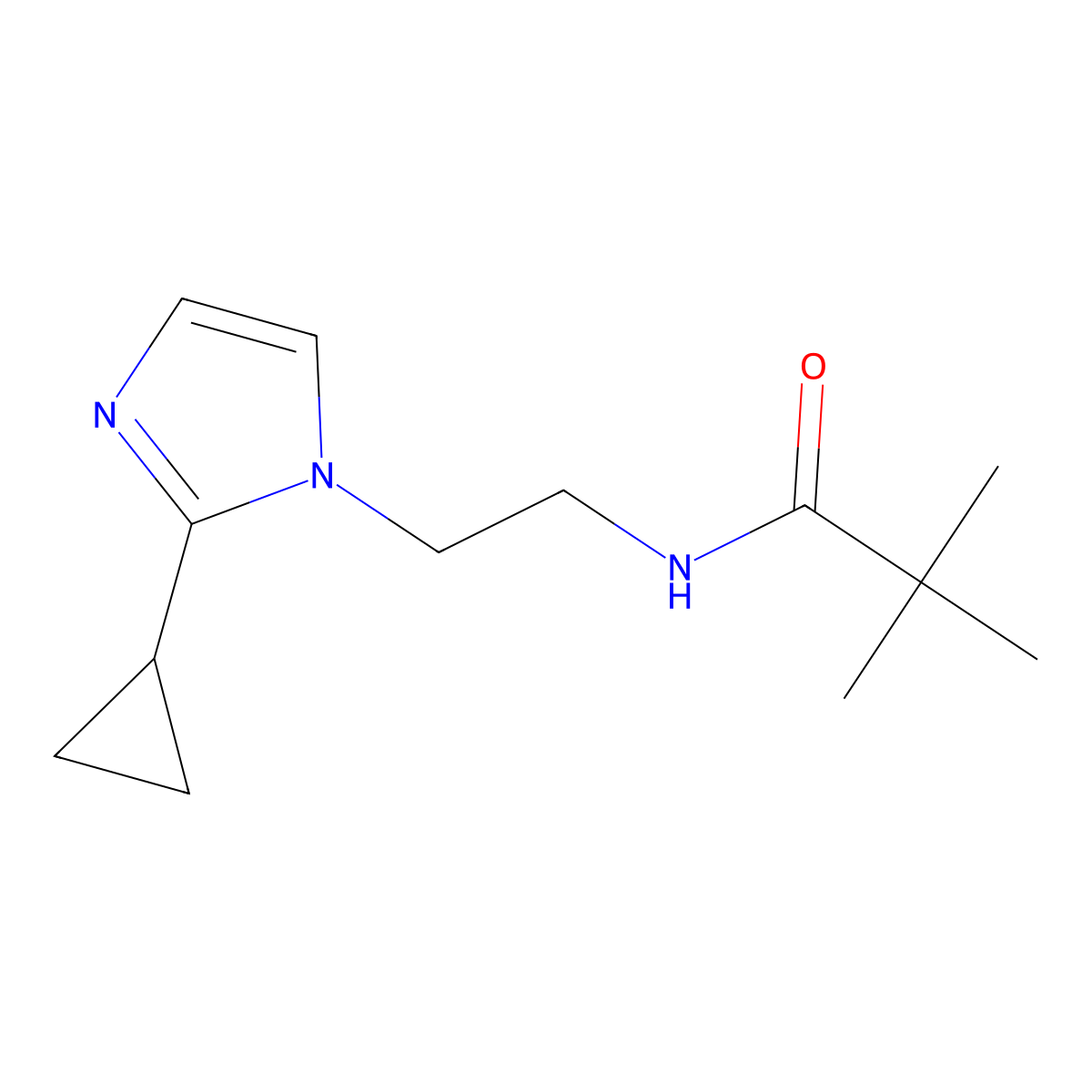 N-(2-(2-cyclopropyl-1H-imidazol-1-yl)ethyl)pivalamide molecular structure, CAS 2034451-63-1