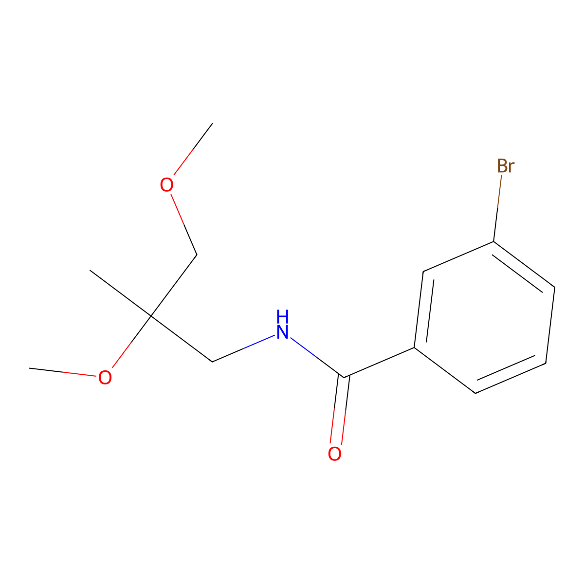 3-bromo-N-(2,3-dimethoxy-2-methylpropyl)benzamide molecular structure, CAS 2034451-73-3