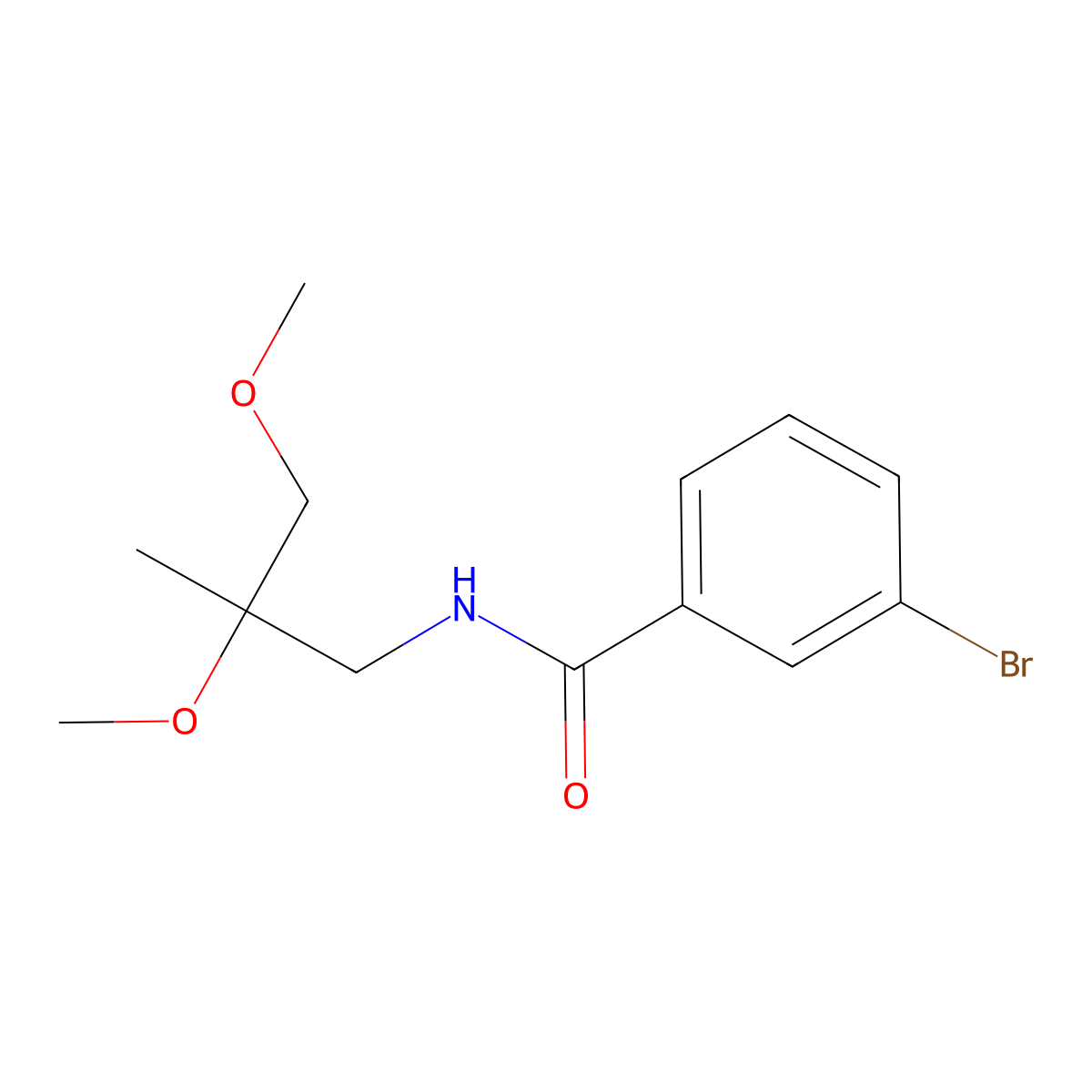 3-bromo-N-(2,3-dimethoxy-2-methylpropyl)benzamide molecular structure, CAS 2034451-73-3