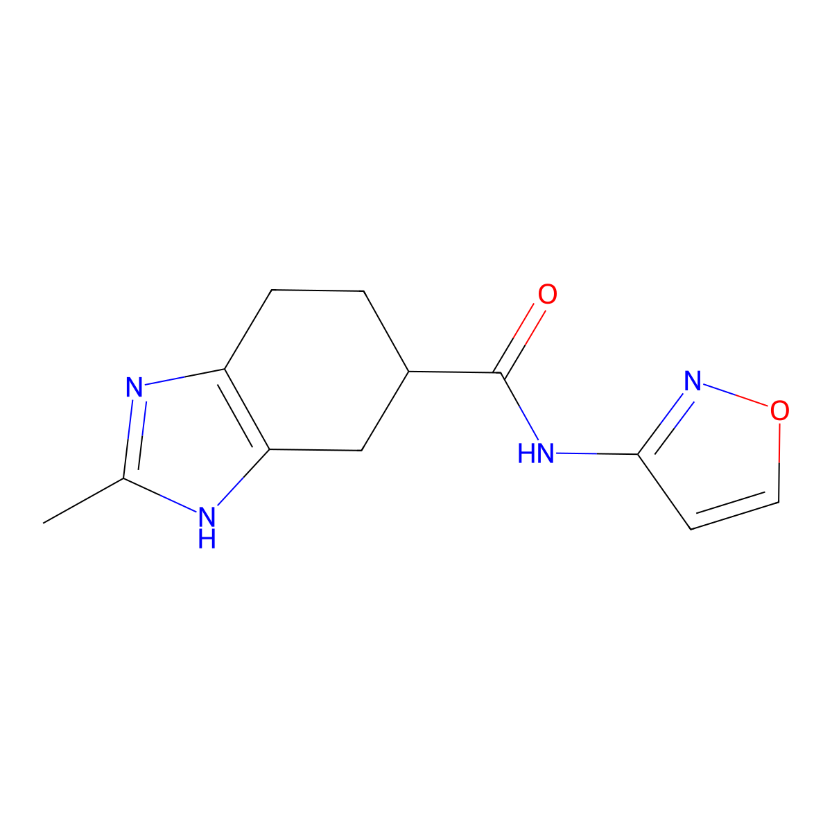 N-(isoxazol-3-yl)-2-methyl-4,5,6,7-tetrahydro-1H-benzo[d]imidazole-5-carboxamide molecular structure, CAS 2034451-84-6