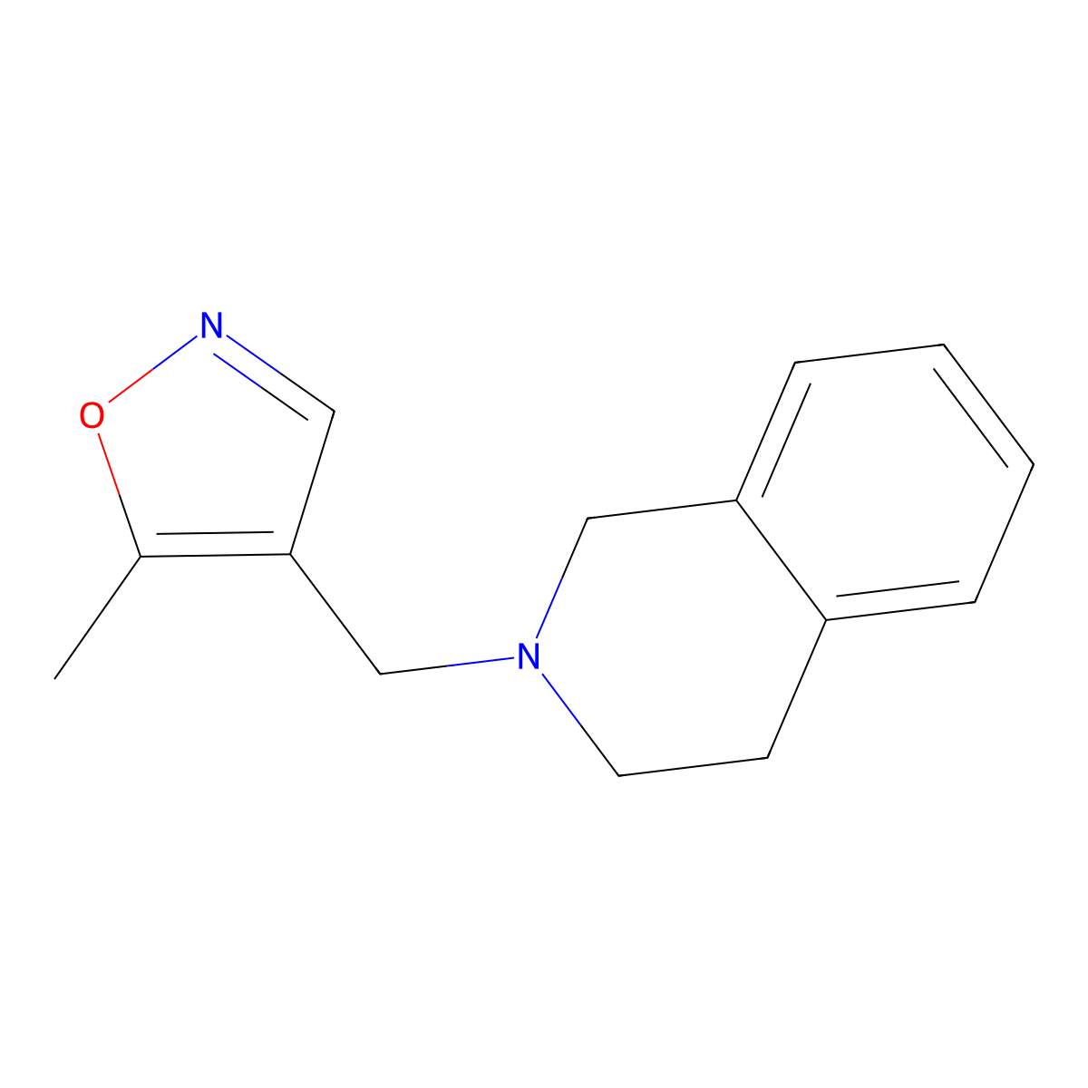 4-((3,4-dihydroisoquinolin-2(1H)-yl)methyl)-5-methylisoxazole molecular structure, CAS 2034451-89-1