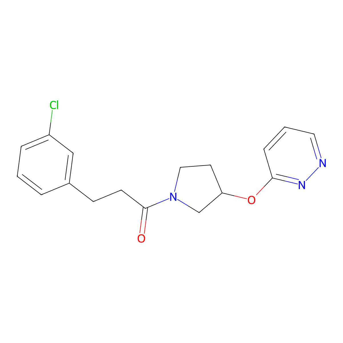 3-(3-Chlorophenyl)-1-[3-(pyridazin-3-yloxy)pyrrolidin-1-yl]propan-1-one molecular structure, CAS 2034451-90-4