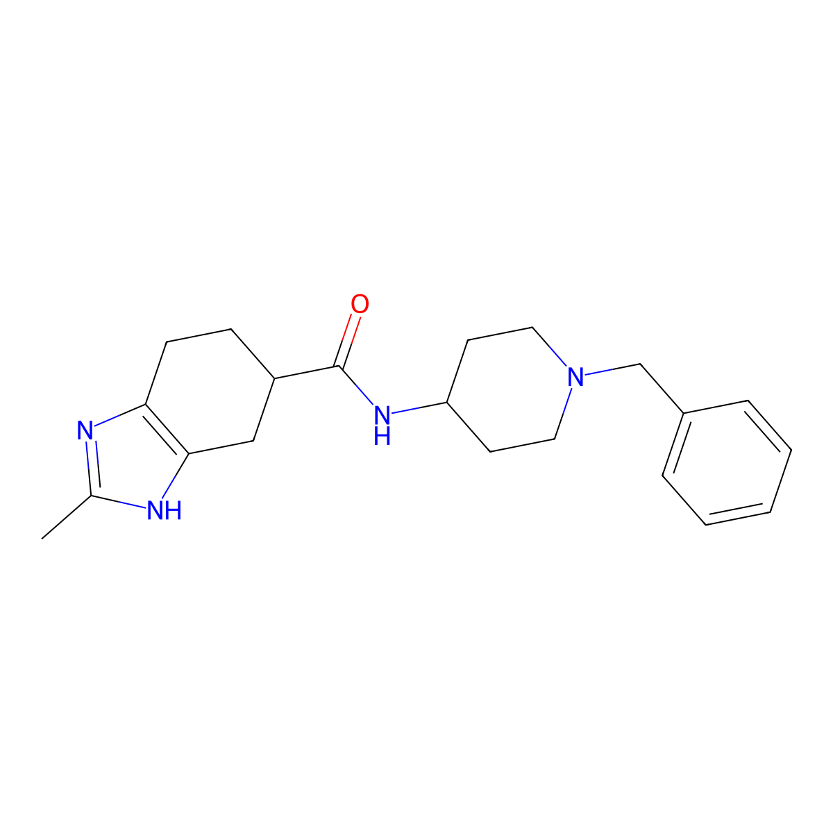 N-(1-benzylpiperidin-4-yl)-2-methyl-4,5,6,7-tetrahydro-1H-benzo[d]imidazole-5-carboxamide molecular structure, CAS 2034451-98-2