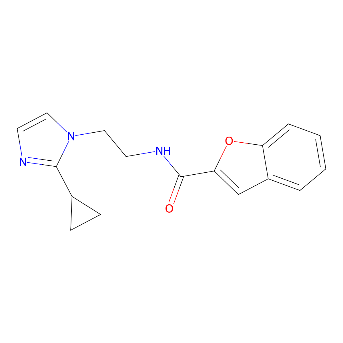 N-(2-(2-cyclopropyl-1H-imidazol-1-yl)ethyl)benzofuran-2-carboxamide molecular structure, CAS 2034452-03-2