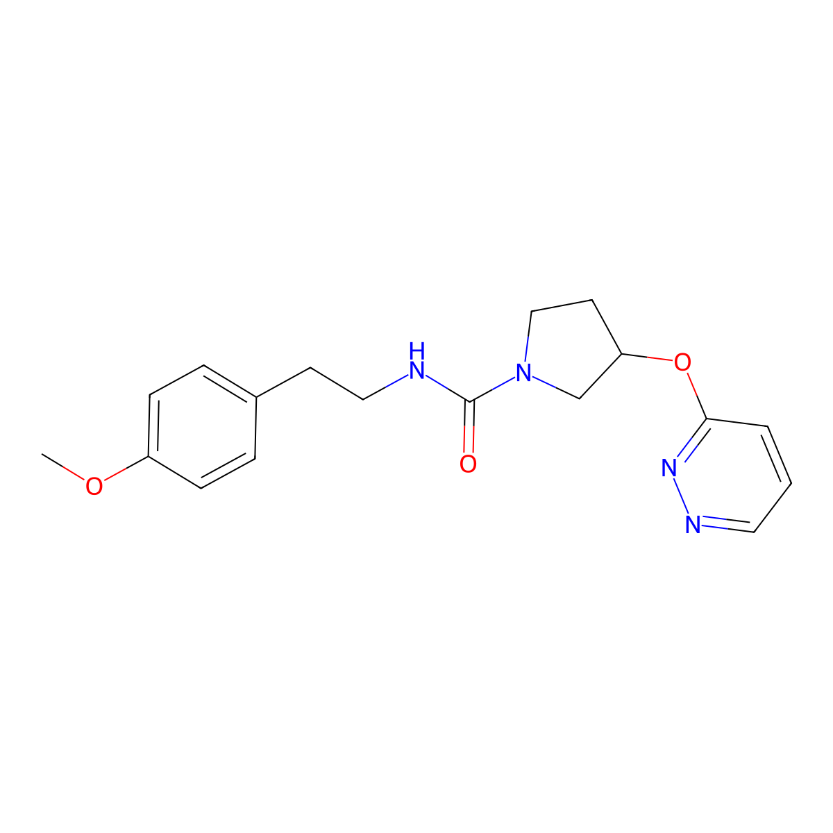 N-(4-methoxyphenethyl)-3-(pyridazin-3-yloxy)pyrrolidine-1-carboxamide molecular structure, CAS 2034452-06-5