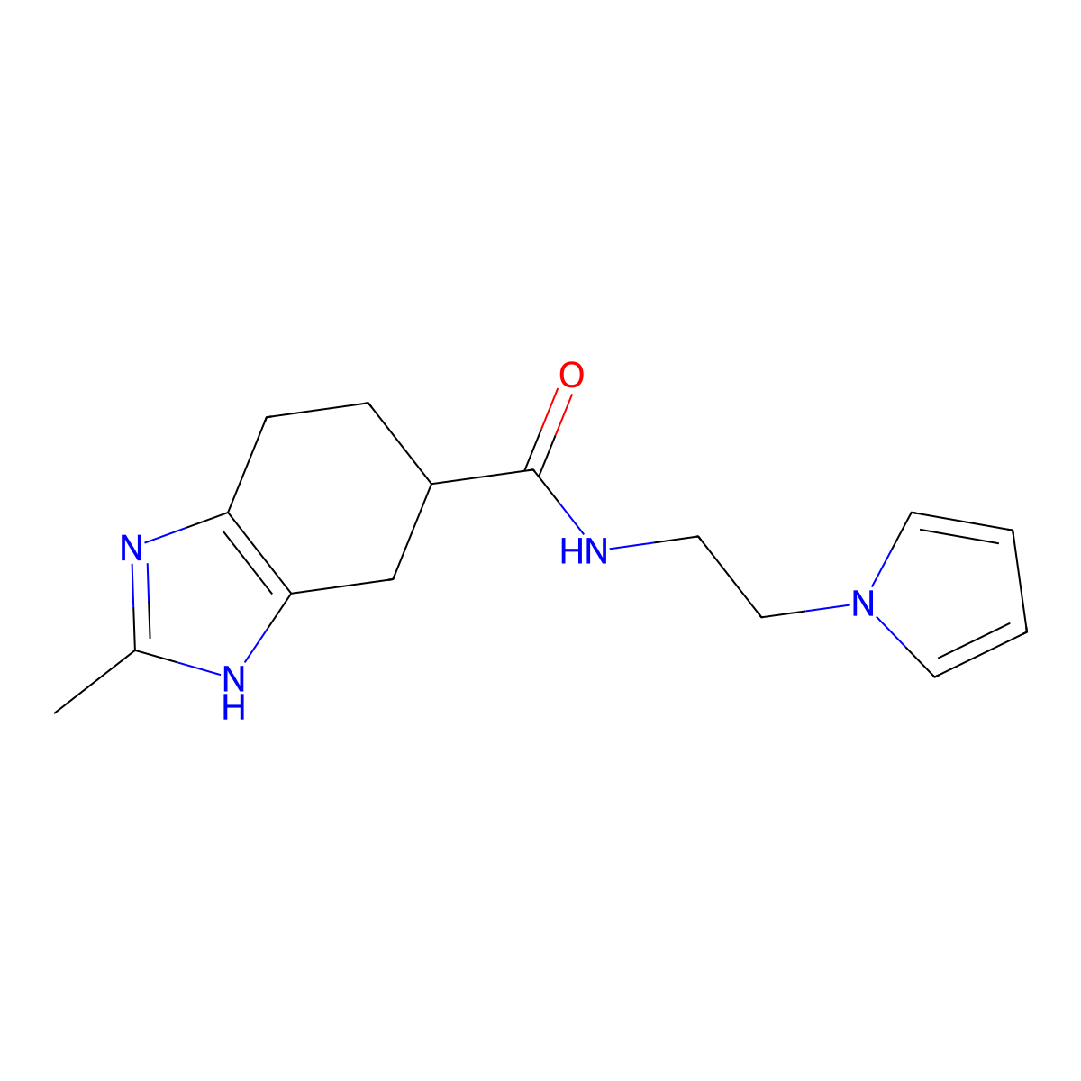 N-(2-(1H-pyrrol-1-yl)ethyl)-2-methyl-4,5,6,7-tetrahydro-1H-benzo[d]imidazole-5-carboxamide molecular structure, CAS 2034452-13-4