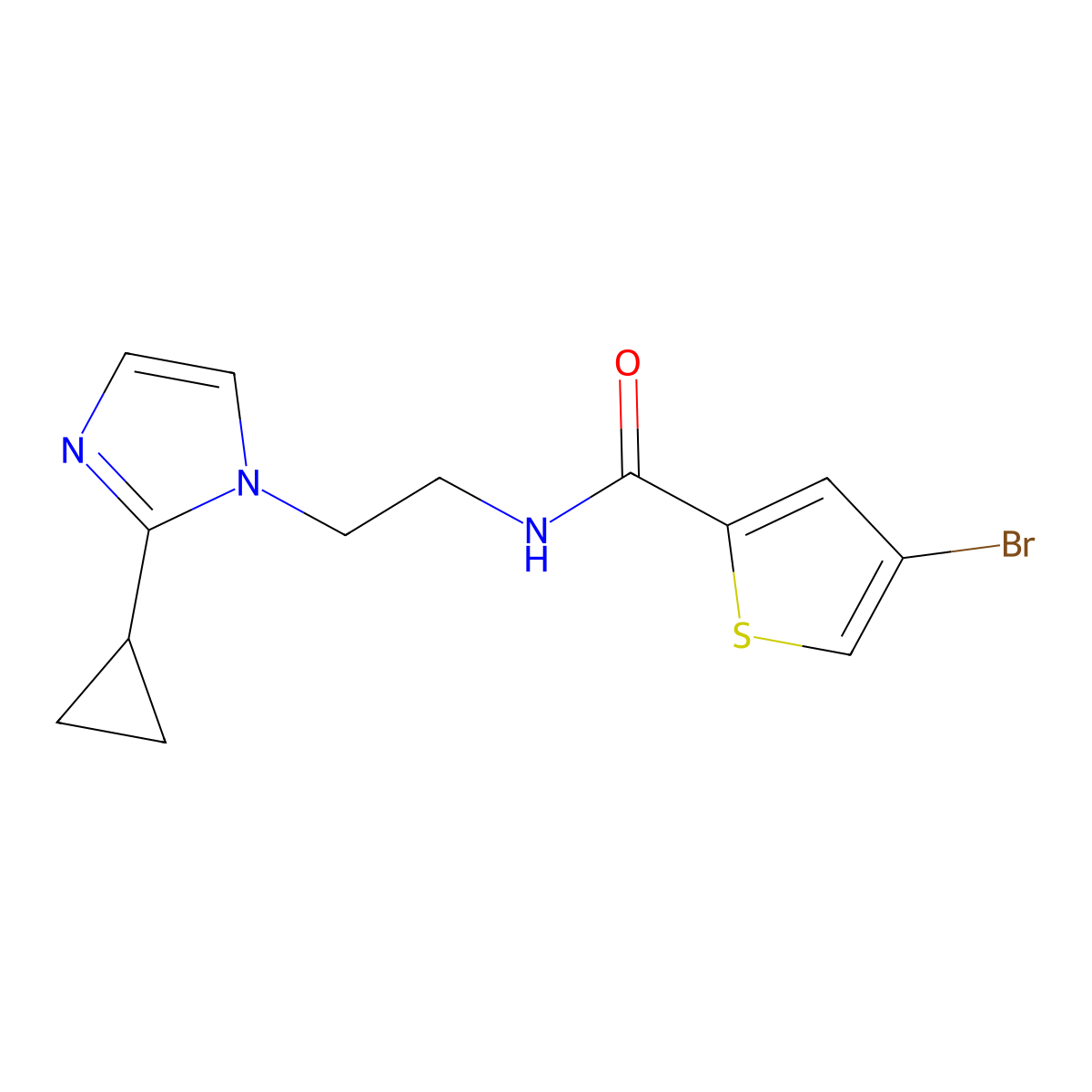 4-bromo-N-[2-(2-cyclopropyl-1H-imidazol-1-yl)ethyl]thiophene-2-carboxamide molecular structure, CAS 2034452-33-8