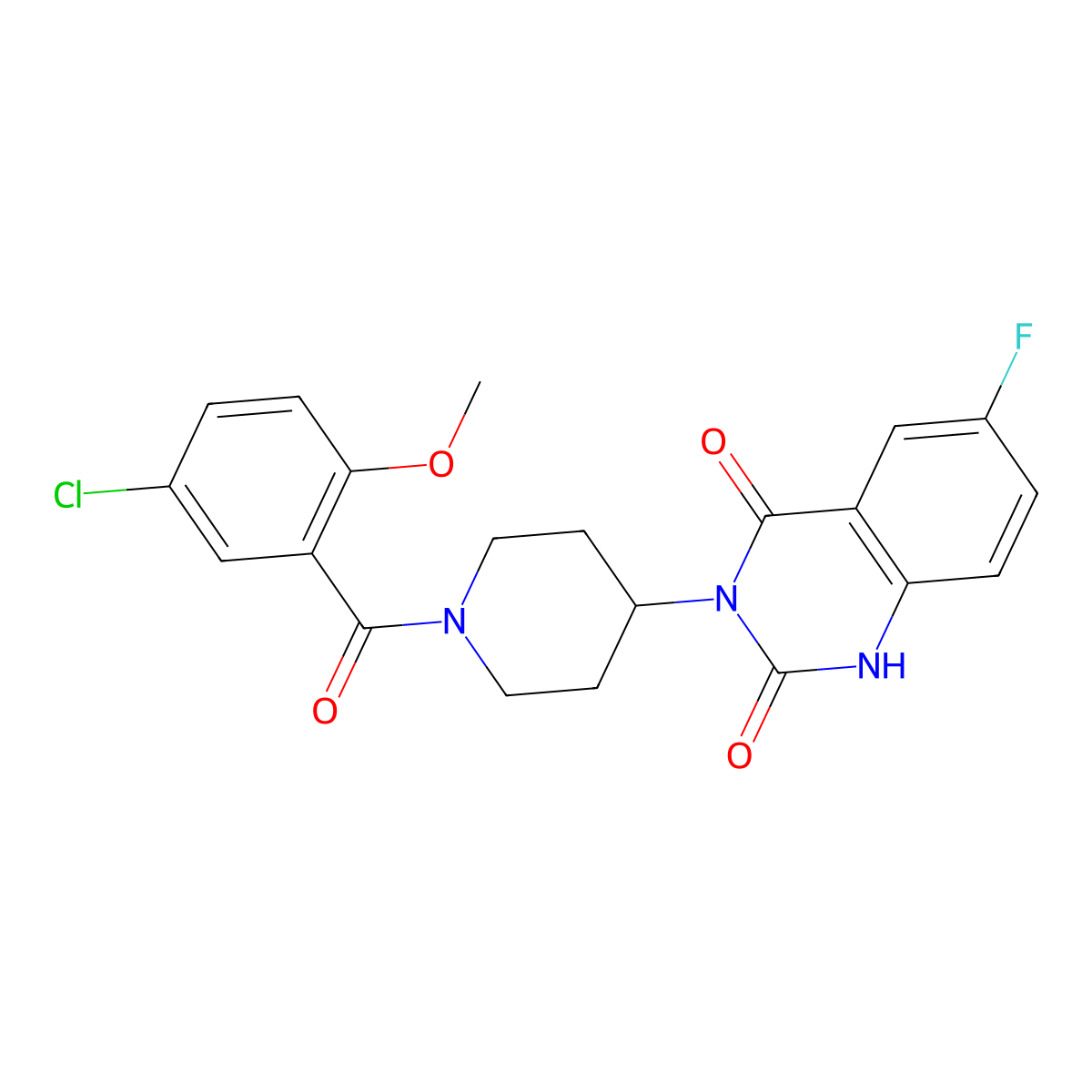 3-(1-(5-chloro-2-methoxybenzoyl)piperidin-4-yl)-6-fluoroquinazoline-2,4(1H,3H)-dione molecular structure, CAS 2034452-40-7