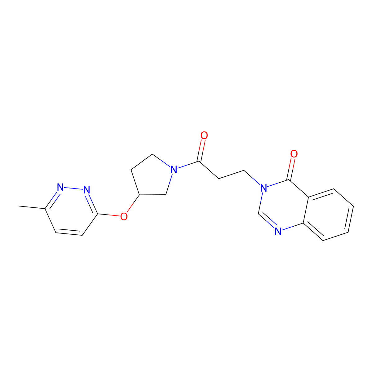 3-(3-(3-((6-methylpyridazin-3-yl)oxy)pyrrolidin-1-yl)-3-oxopropyl)quinazolin-4(3H)-one molecular structure, CAS 2034452-43-0