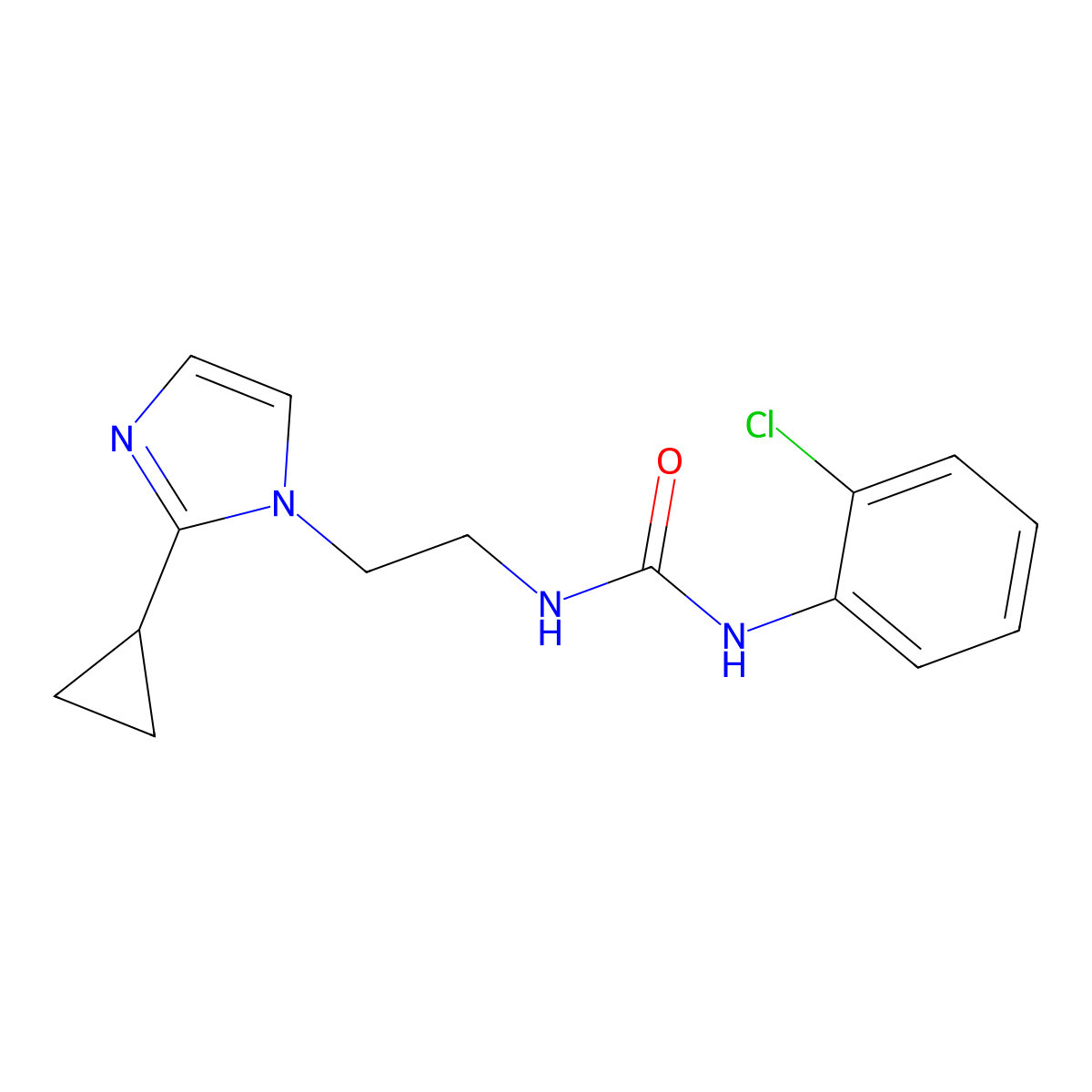 1-(2-chlorophenyl)-3-[2-(2-cyclopropyl-1H-imidazol-1-yl)ethyl]urea molecular structure, CAS 2034452-50-9