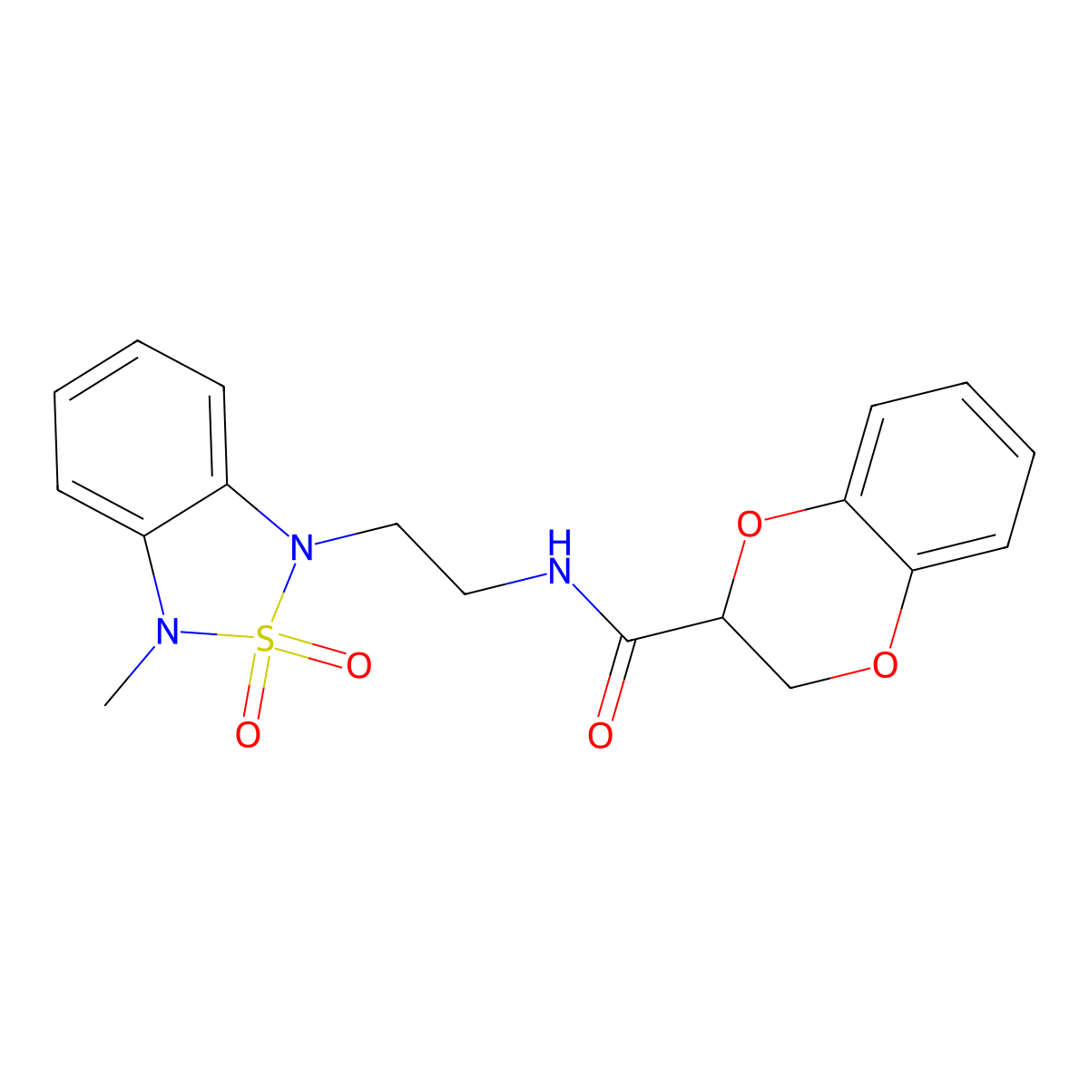 N-(2-(3-methyl-2,2-dioxidobenzo[c][1,2,5]thiadiazol-1(3H)-yl)ethyl)-2,3-dihydrobenzo[b][1,4]dioxine-2-carboxamide molecular structure, CAS 2034452-67-8