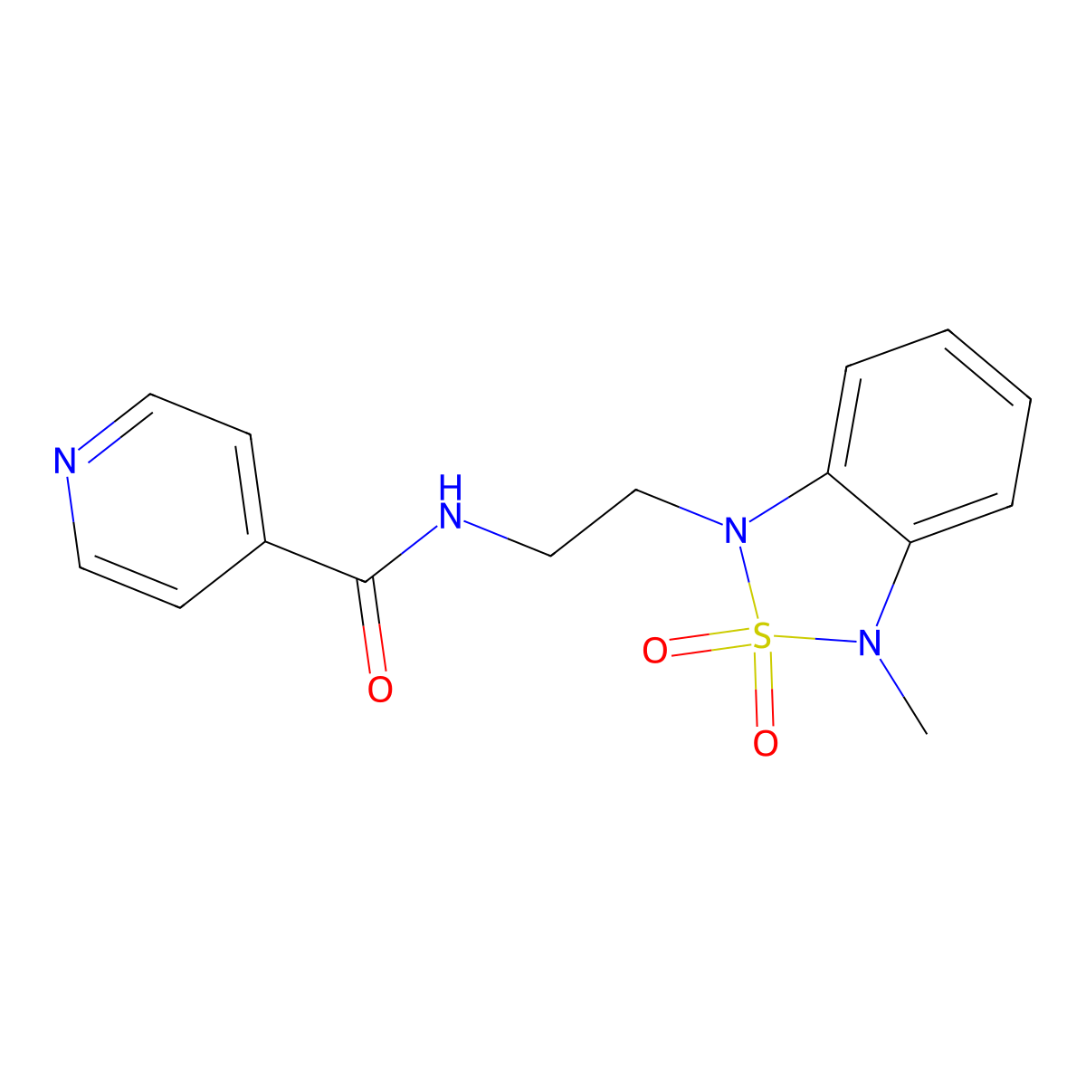 N-(2-(3-methyl-2,2-dioxidobenzo[c][1,2,5]thiadiazol-1(3H)-yl)ethyl)isonicotinamide molecular structure, CAS 2034452-71-4