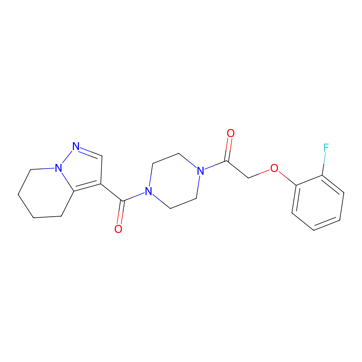 2-(2-Fluorophenoxy)-1-(4-(4,5,6,7-tetrahydropyrazolo[1,5-a]pyridine-3-carbonyl)piperazin-1-yl)ethanone molecular structure, CAS 2034452-73-6