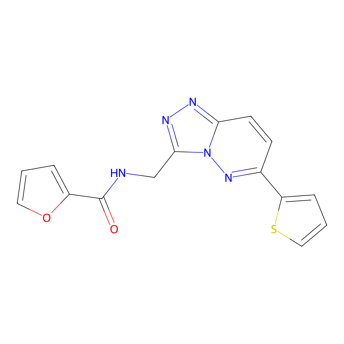 N-((6-(thiophen-2-yl)-[1,2,4]triazolo[4,3-b]pyridazin-3-yl)methyl)furan-2-carboxamide molecular structure, CAS 2034452-74-7