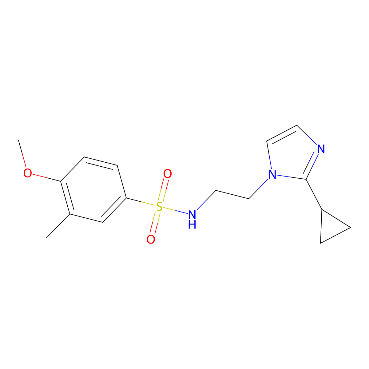 N-(2-(2-cyclopropyl-1H-imidazol-1-yl)ethyl)-4-methoxy-3-methylbenzenesulfonamide molecular structure, CAS 2034452-76-9