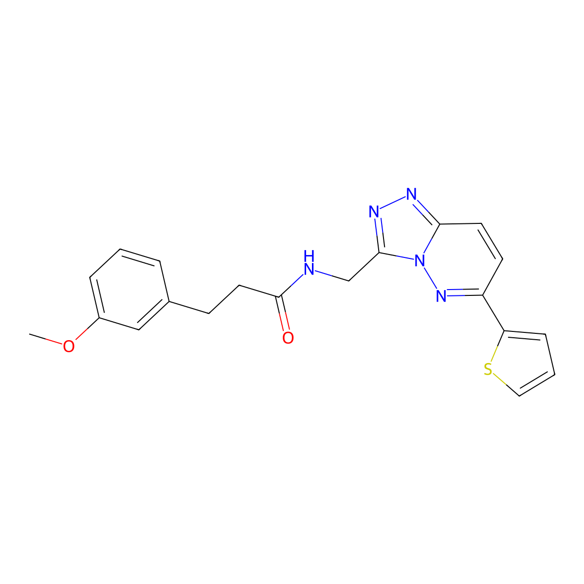 3-(3-methoxyphenyl)-N-{[6-(thiophen-2-yl)-[1,2,4]triazolo[4,3-b]pyridazin-3-yl]methyl}propanamide molecular structure, CAS 2034452-80-5