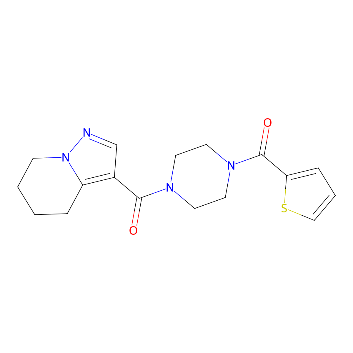 (4,5,6,7-Tetrahydropyrazolo[1,5-a]pyridin-3-yl)(4-(thiophene-2-carbonyl)piperazin-1-yl)methanone molecular structure, CAS 2034452-84-9