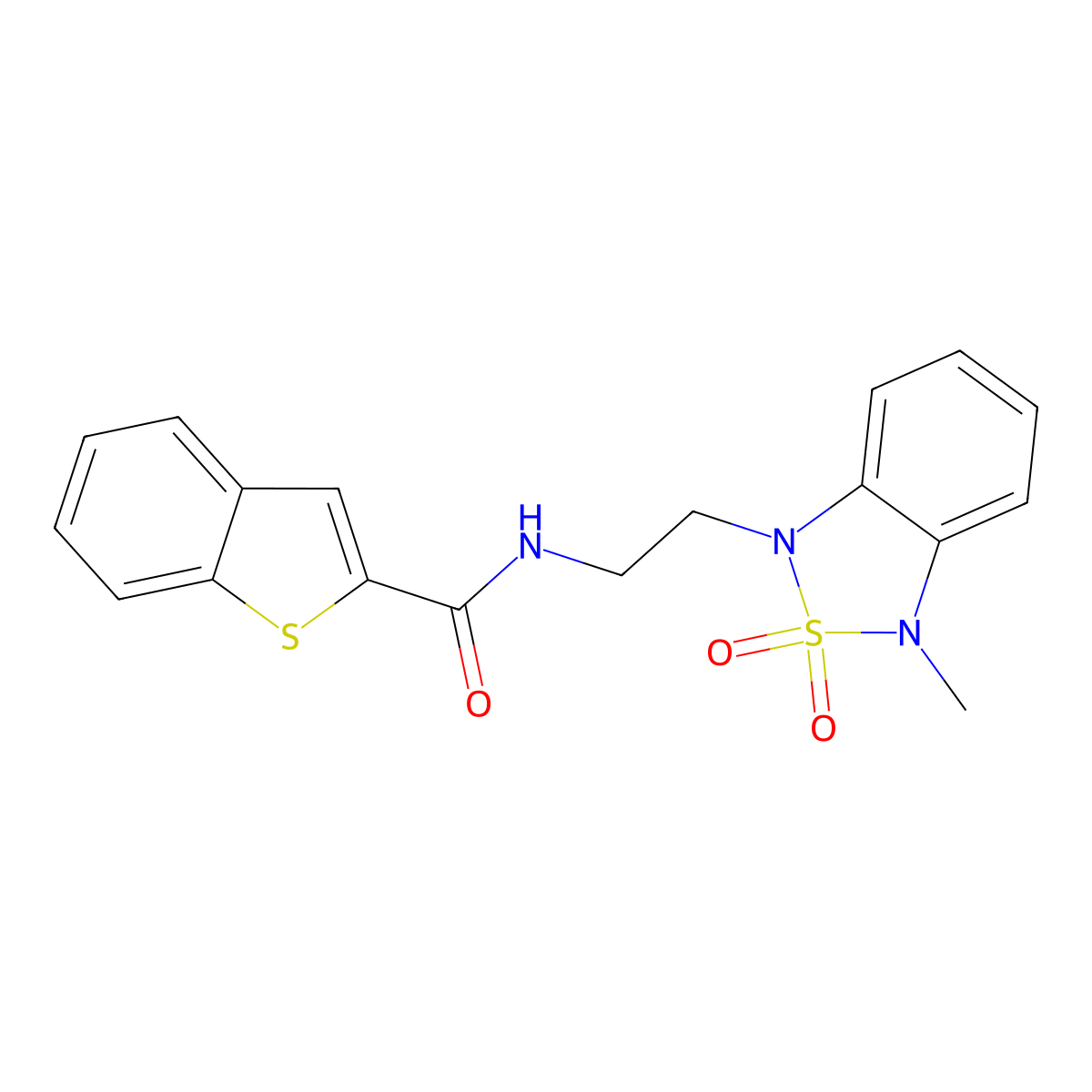 N-(2-(3-methyl-2,2-dioxidobenzo[c][1,2,5]thiadiazol-1(3H)-yl)ethyl)benzo[b]thiophene-2-carboxamide molecular structure, CAS 2034452-99-6