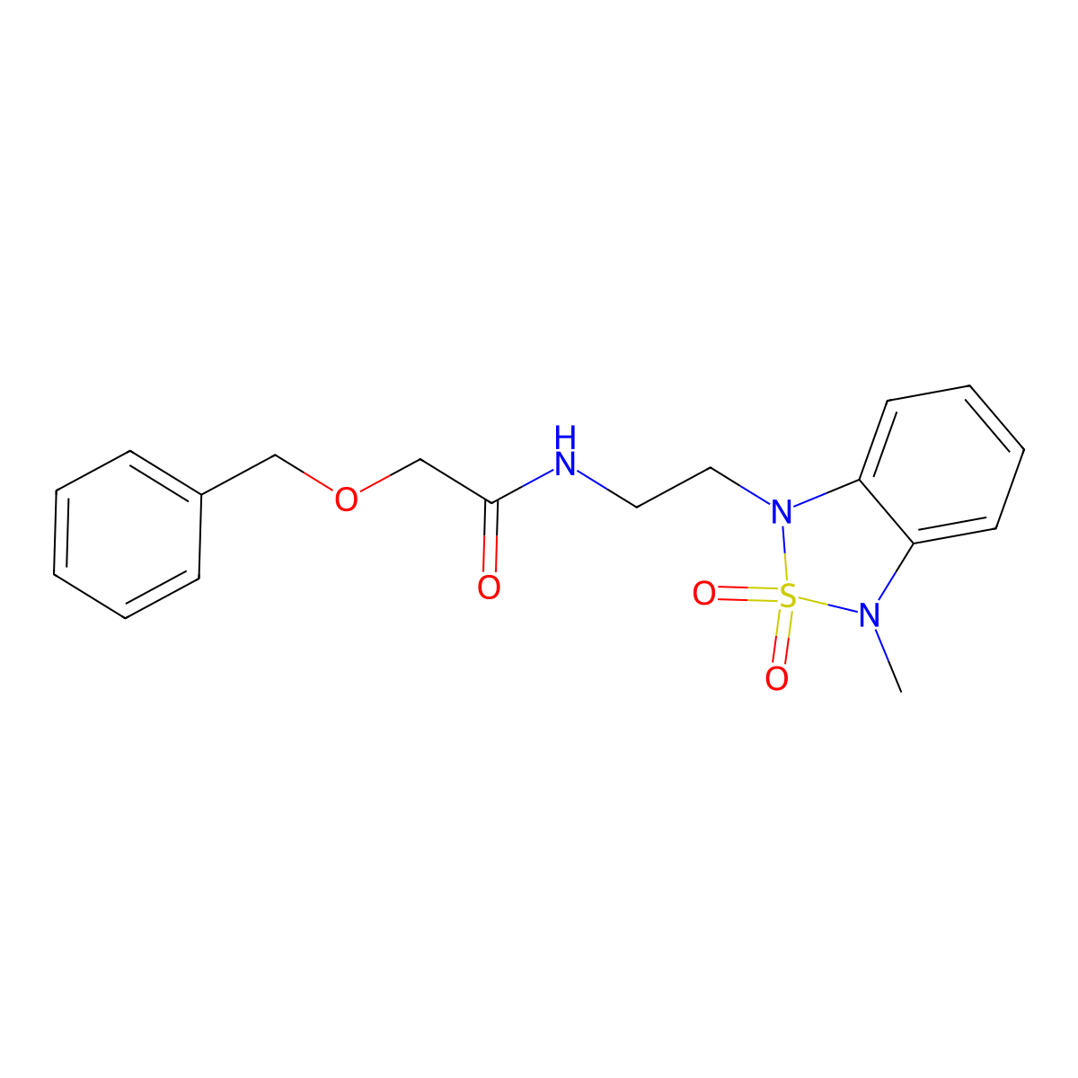 2-(benzyloxy)-N-(2-(3-methyl-2,2-dioxidobenzo[c][1,2,5]thiadiazol-1(3H)-yl)ethyl)acetamide molecular structure, CAS 2034453-12-6