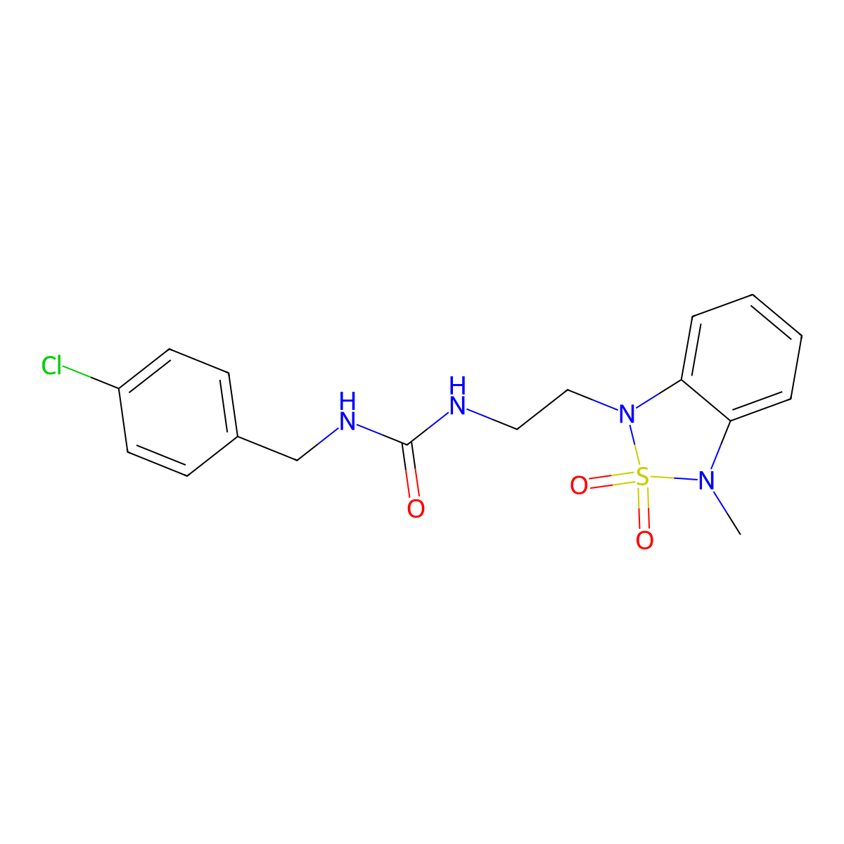 1-(4-chlorobenzyl)-3-(2-(3-methyl-2,2-dioxidobenzo[c][1,2,5]thiadiazol-1(3H)-yl)ethyl)urea molecular structure, CAS 2034453-25-1