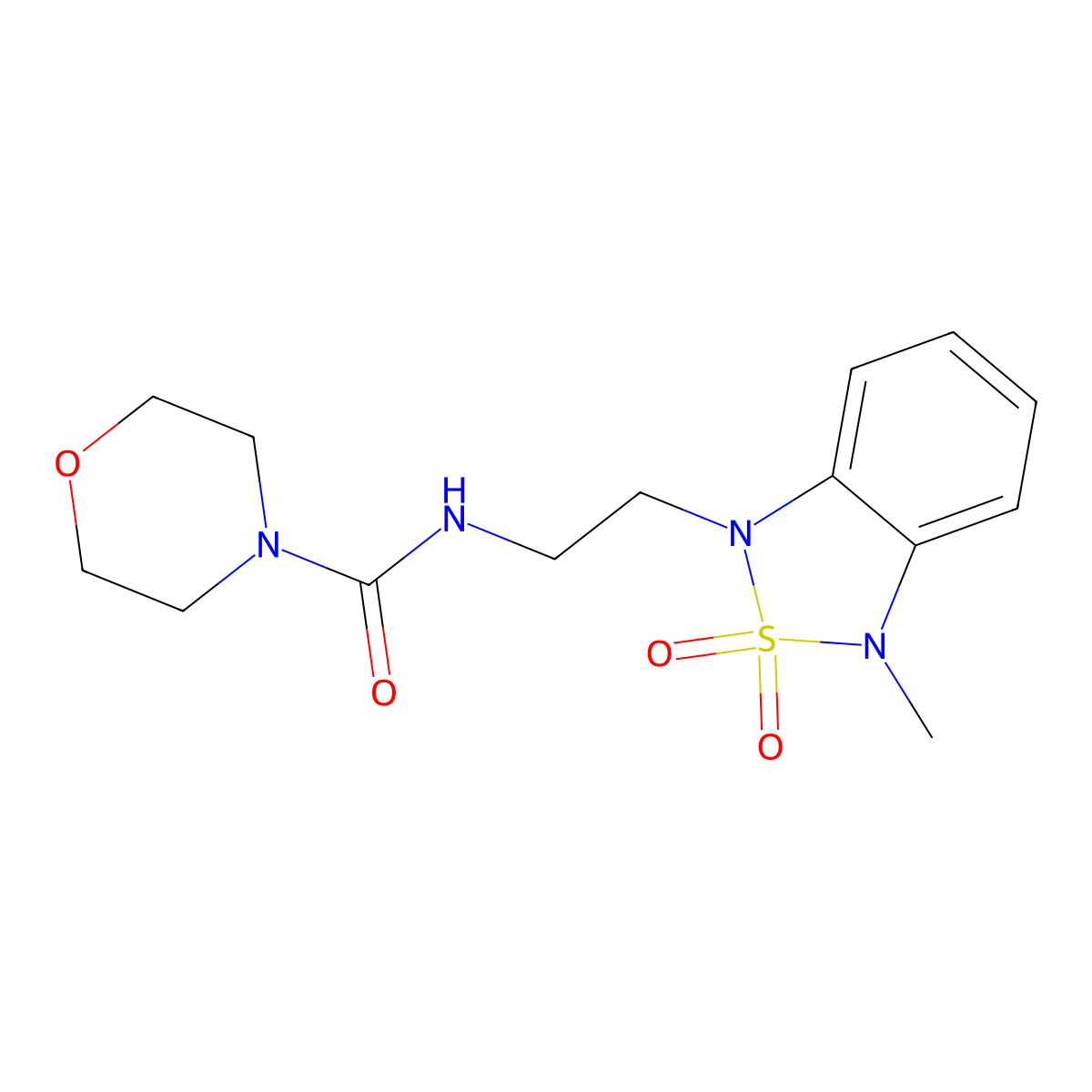 N-(2-(3-methyl-2,2-dioxidobenzo[c][1,2,5]thiadiazol-1(3H)-yl)ethyl)morpholine-4-carboxamide molecular structure, CAS 2034453-31-9