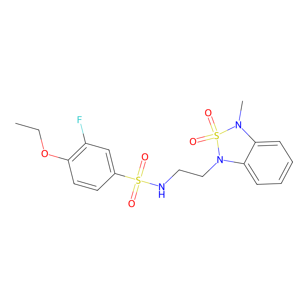 4-ethoxy-3-fluoro-N-(2-(3-methyl-2,2-dioxidobenzo[c][1,2,5]thiadiazol-1(3H)-yl)ethyl)benzenesulfonamide molecular structure, CAS 2034453-47-7
