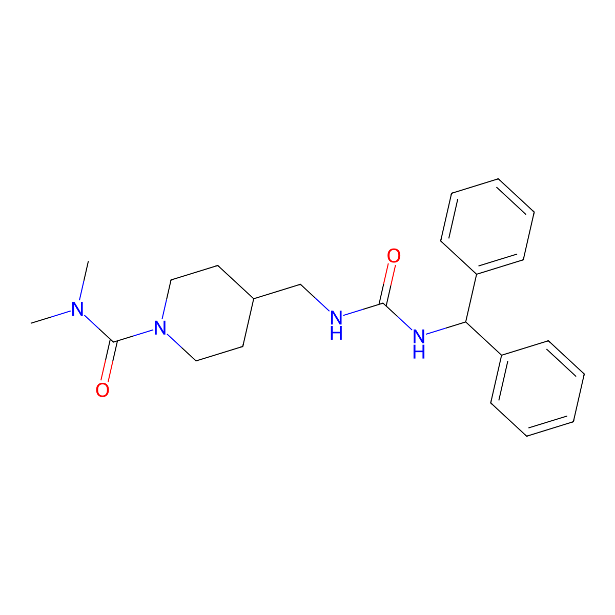 4-((3-benzhydrylureido)methyl)-N,N-dimethylpiperidine-1-carboxamide molecular structure, CAS 2034453-52-4