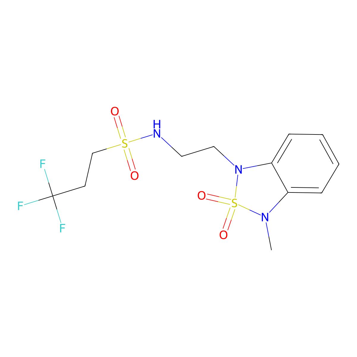 3,3,3-trifluoro-N-(2-(3-methyl-2,2-dioxidobenzo[c][1,2,5]thiadiazol-1(3H)-yl)ethyl)propane-1-sulfonamide molecular structure, CAS 2034453-55-7