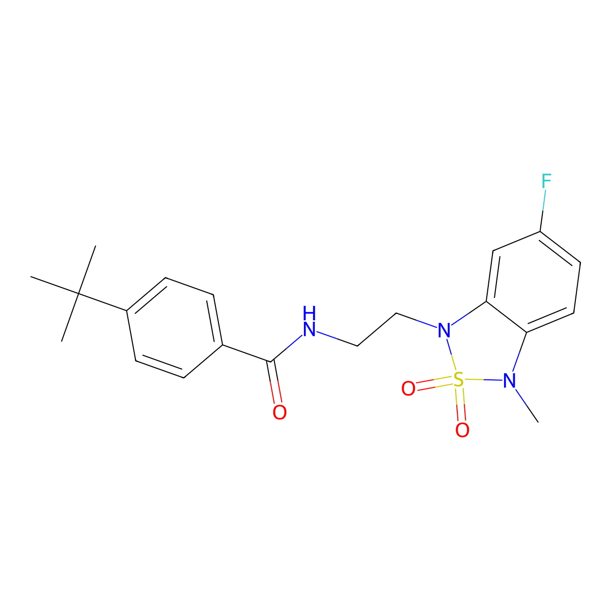 4-(tert-butyl)-N-(2-(6-fluoro-3-methyl-2,2-dioxidobenzo[c][1,2,5]thiadiazol-1(3H)-yl)ethyl)benzamide molecular structure, CAS 2034453-69-3