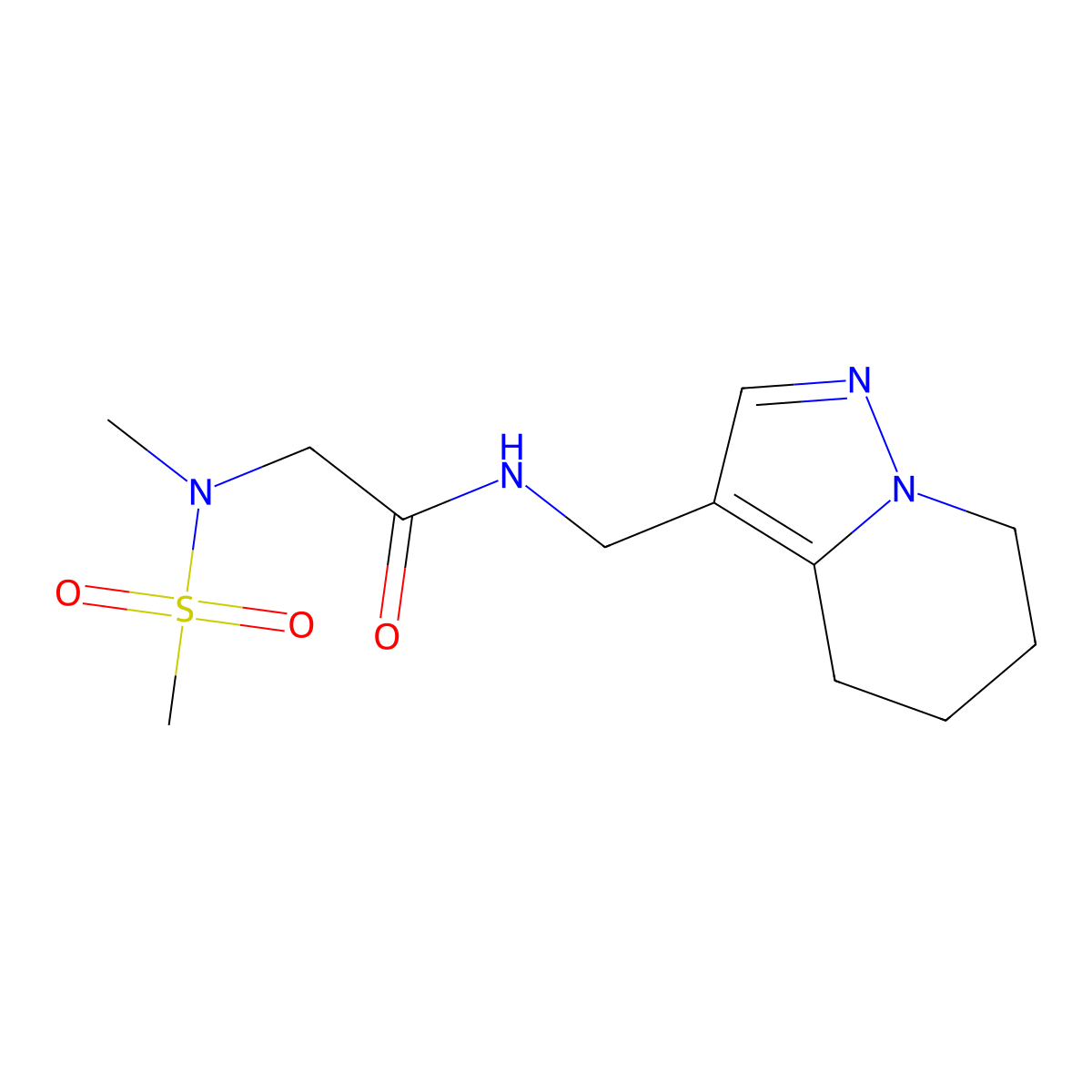 2-(N-methylmethanesulfonamido)-N-({4H,5H,6H,7H-pyrazolo[1,5-a]pyridin-3-yl}methyl)acetamide molecular structure, CAS 2034453-85-3