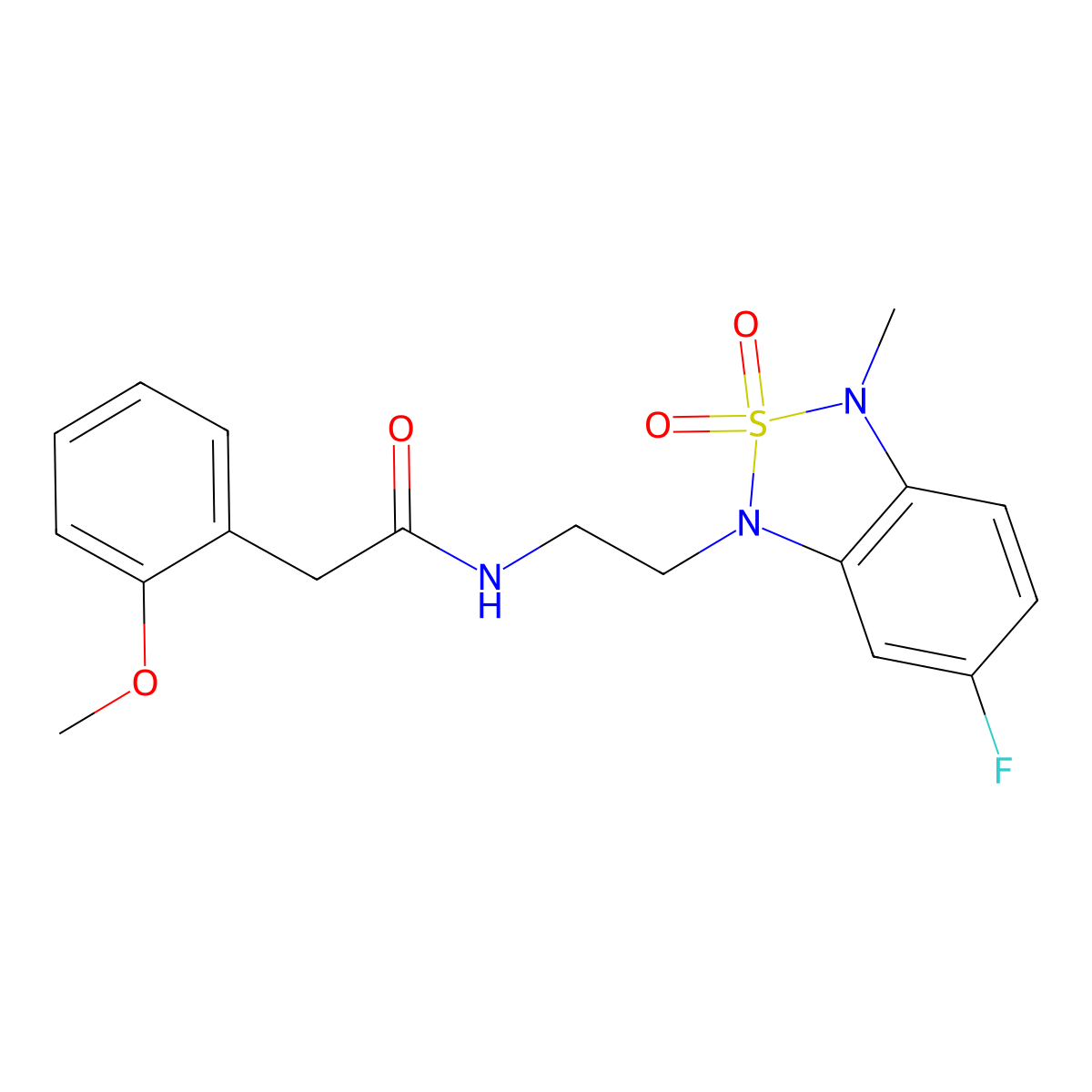 N-(2-(6-fluoro-3-methyl-2,2-dioxidobenzo[c][1,2,5]thiadiazol-1(3H)-yl)ethyl)-2-(2-methoxyphenyl)acetamide molecular structure, CAS 2034453-88-6