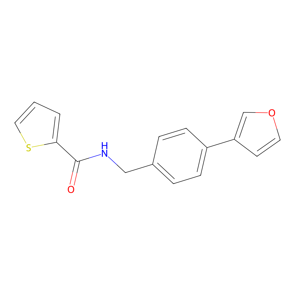 N-(4-(furan-3-yl)benzyl)thiophene-2-carboxamide molecular structure, CAS 2034453-92-2