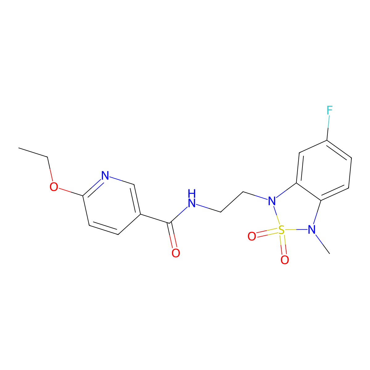 6-ethoxy-N-(2-(6-fluoro-3-methyl-2,2-dioxidobenzo[c][1,2,5]thiadiazol-1(3H)-yl)ethyl)nicotinamide molecular structure, CAS 2034454-03-8