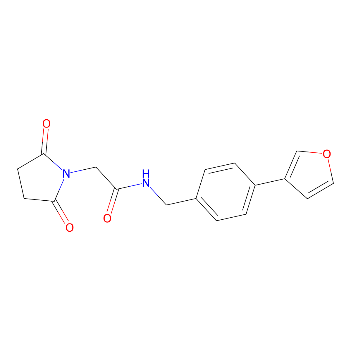 2-(2,5-dioxopyrrolidin-1-yl)-N-(4-(furan-3-yl)benzyl)acetamide molecular structure, CAS 2034454-06-1