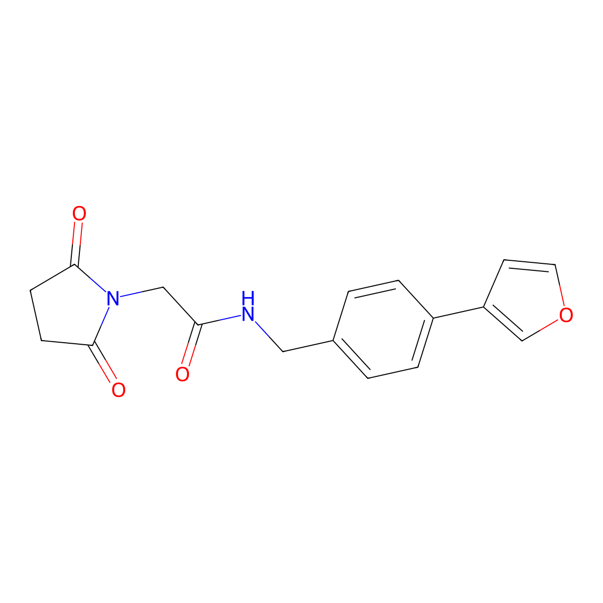 2-(2,5-dioxopyrrolidin-1-yl)-N-(4-(furan-3-yl)benzyl)acetamide molecular structure, CAS 2034454-06-1