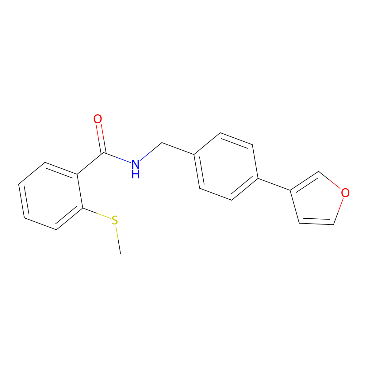 N-(4-(furan-3-yl)benzyl)-2-(methylthio)benzamide molecular structure, CAS 2034454-10-7