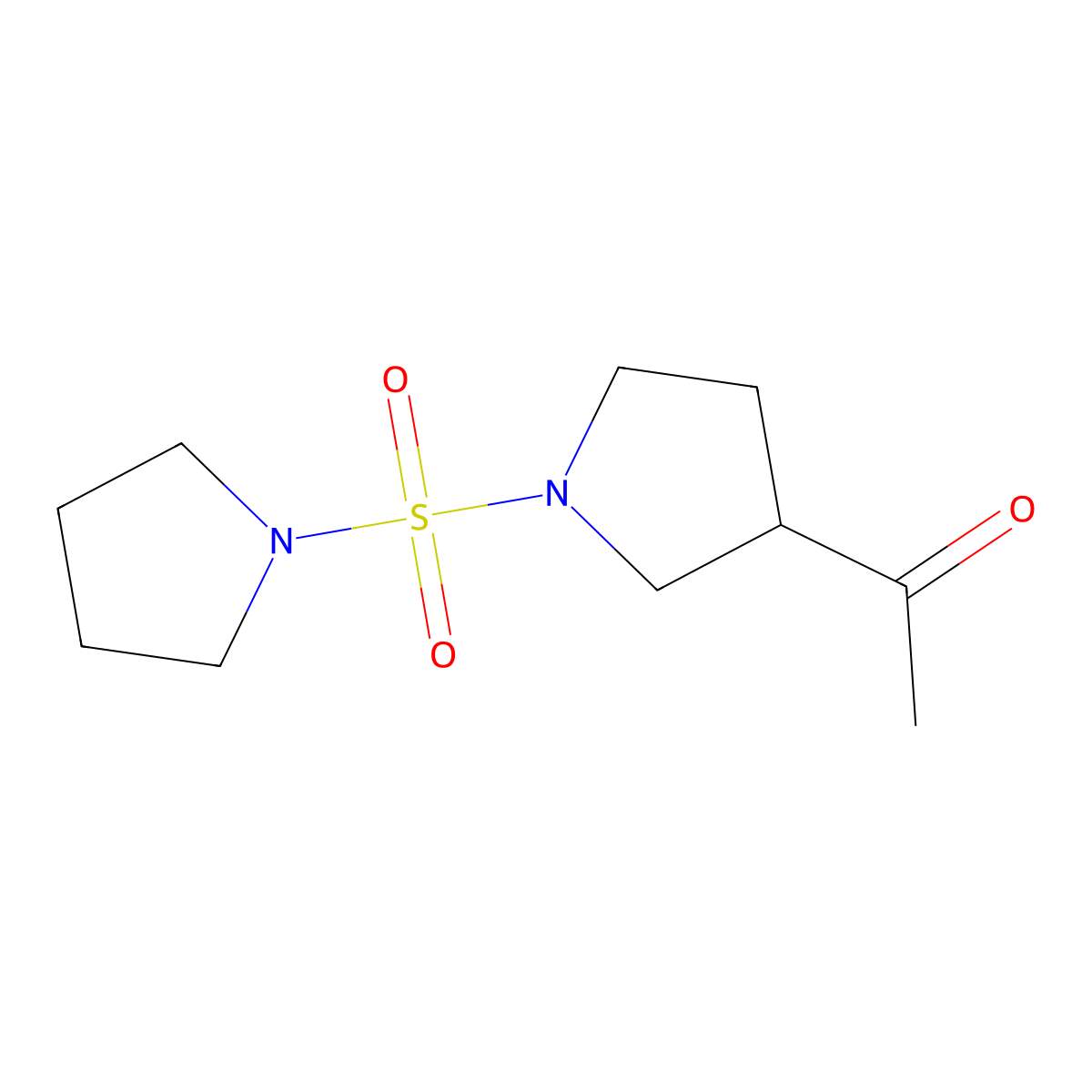 1-(1-(Pyrrolidin-1-ylsulfonyl)pyrrolidin-3-yl)ethanone molecular structure, CAS 2034454-11-8