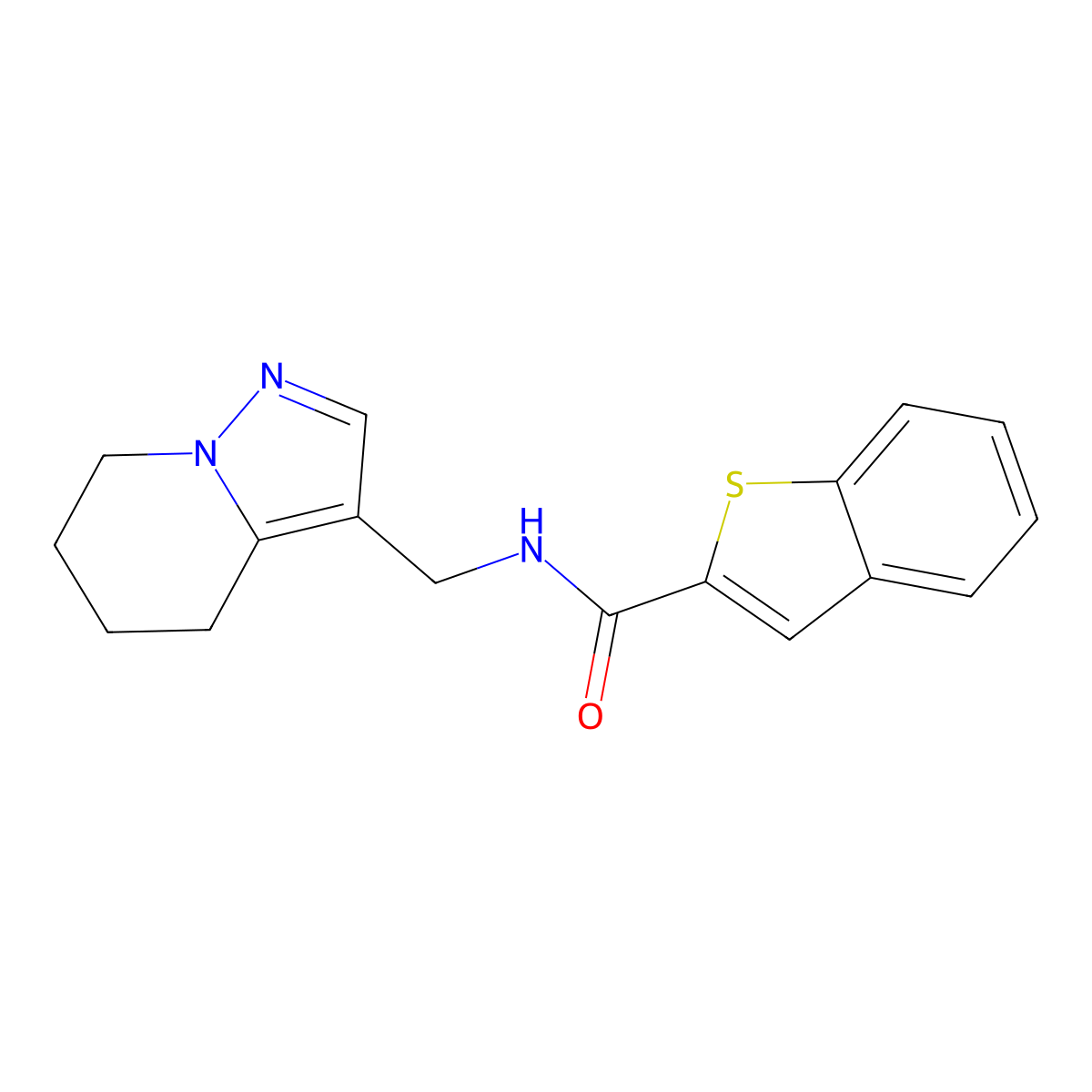N-((4,5,6,7-tetrahydropyrazolo[1,5-a]pyridin-3-yl)methyl)benzo[b]thiophene-2-carboxamide molecular structure, CAS 2034454-37-8