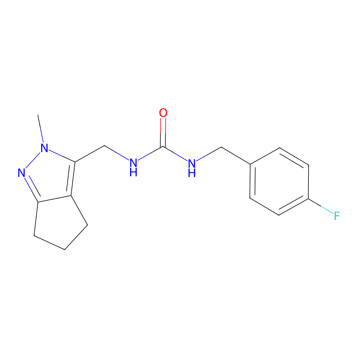 1-(4-Fluorobenzyl)-3-((2-methyl-2,4,5,6-tetrahydrocyclopenta[c]pyrazol-3-yl)methyl)urea molecular structure, CAS 2034454-40-3