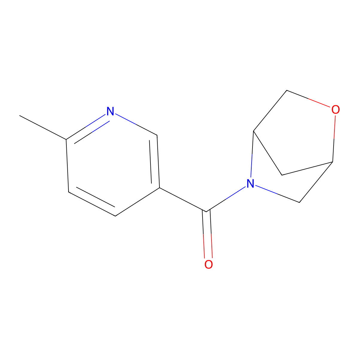 2-Oxa-5-azabicyclo[2.2.1]heptan-5-yl(6-methylpyridin-3-yl)methanone molecular structure, CAS 2034454-44-7