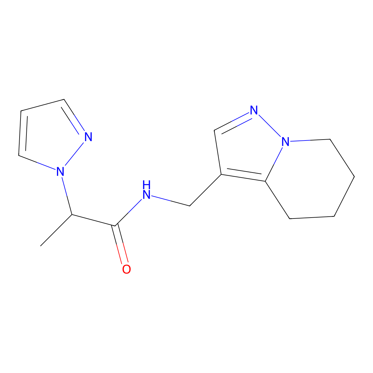 2-(1H-pyrazol-1-yl)-N-((4,5,6,7-tetrahydropyrazolo[1,5-a]pyridin-3-yl)methyl)propanamide molecular structure, CAS 2034454-55-0