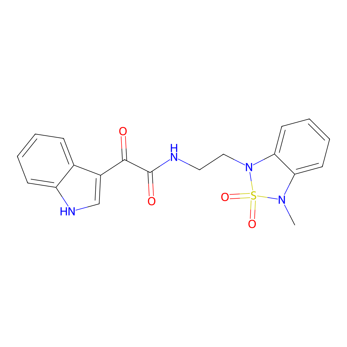 2-(1H-indol-3-yl)-N-(2-(3-methyl-2,2-dioxidobenzo[c][1,2,5]thiadiazol-1(3H)-yl)ethyl)-2-oxoacetamide molecular structure, CAS 2034454-57-2