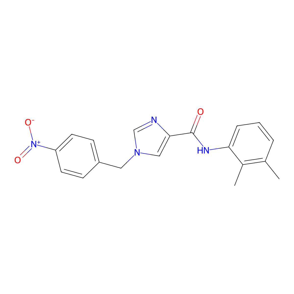 N-(2,3-dimethylphenyl)-1-(4-nitrobenzyl)-1H-imidazole-4-carboxamide molecular structure, CAS 2034454-68-5