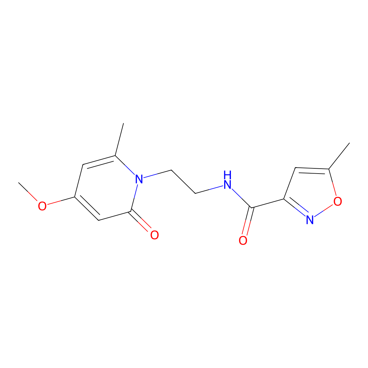 N-(2-(4-methoxy-6-methyl-2-oxopyridin-1(2H)-yl)ethyl)-5-methylisoxazole-3-carboxamide molecular structure, CAS 2034454-76-5