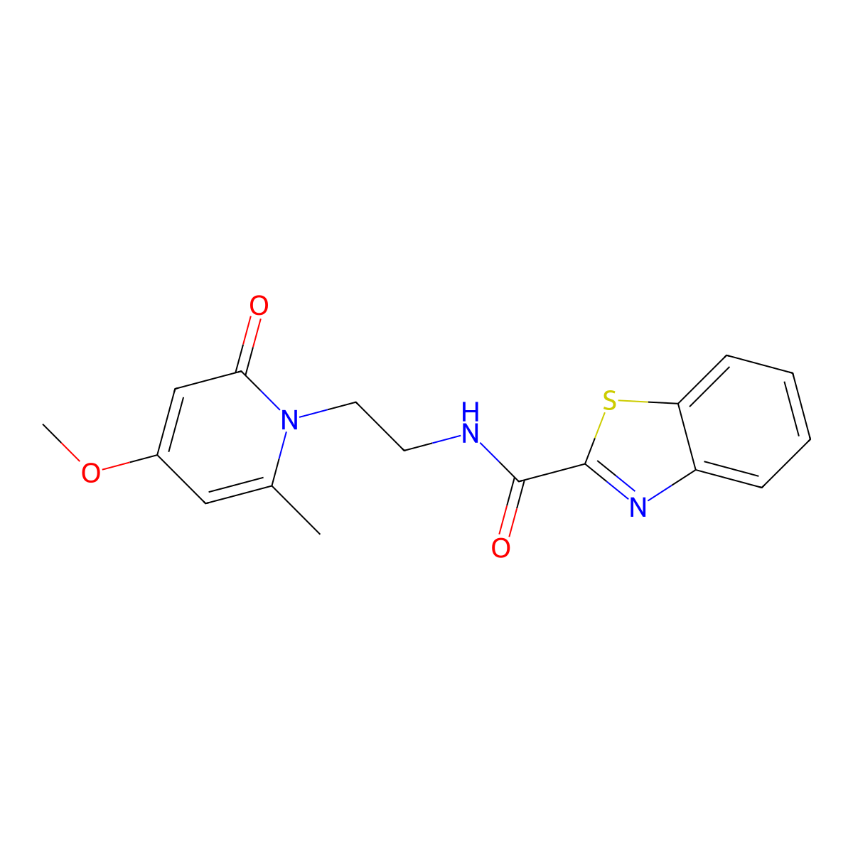 N-(2-(4-methoxy-6-methyl-2-oxopyridin-1(2H)-yl)ethyl)benzo[d]thiazole-2-carboxamide molecular structure, CAS 2034455-00-8